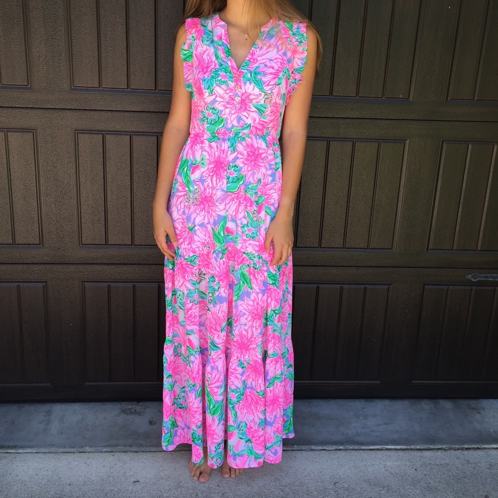 New Lilly Pulitzer Destini Maxi Dress NWT sz XS Summer Dress